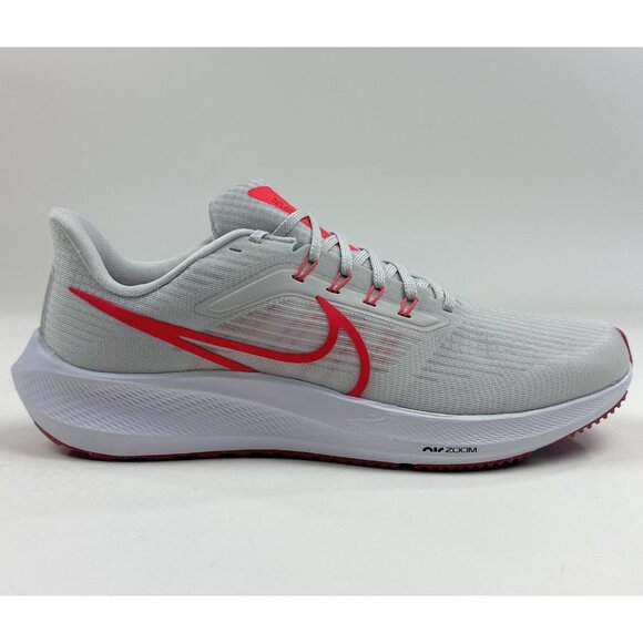 Nike Air Zoom Pegasus 39 Mens 11 Gray Red Running Shoes Sneakers DH4071-009 - Picture 1 of 9